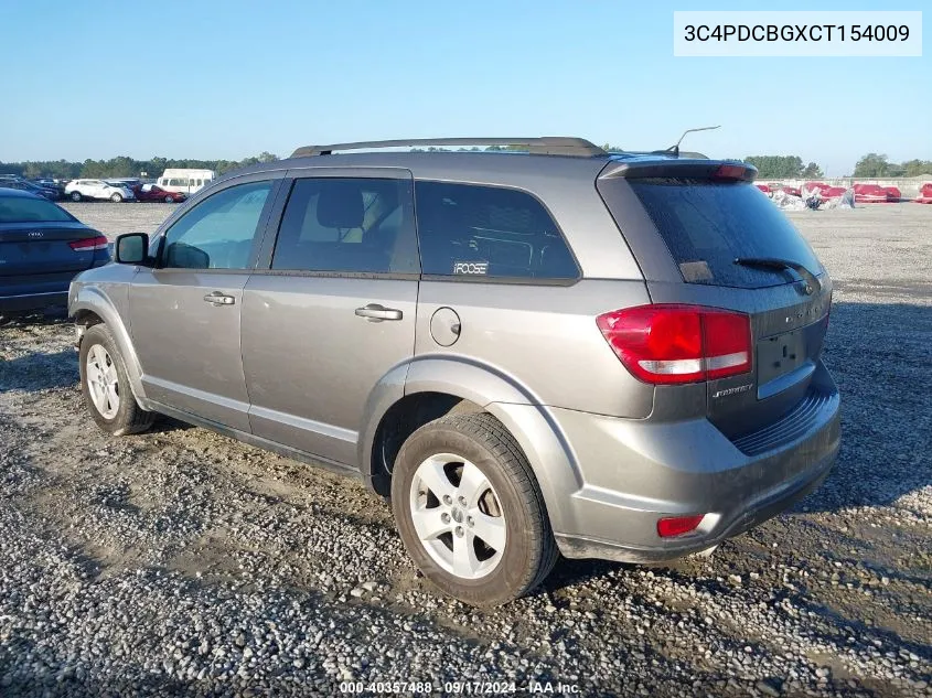 2012 Dodge Journey Sxt VIN: 3C4PDCBGXCT154009 Lot: 40357488