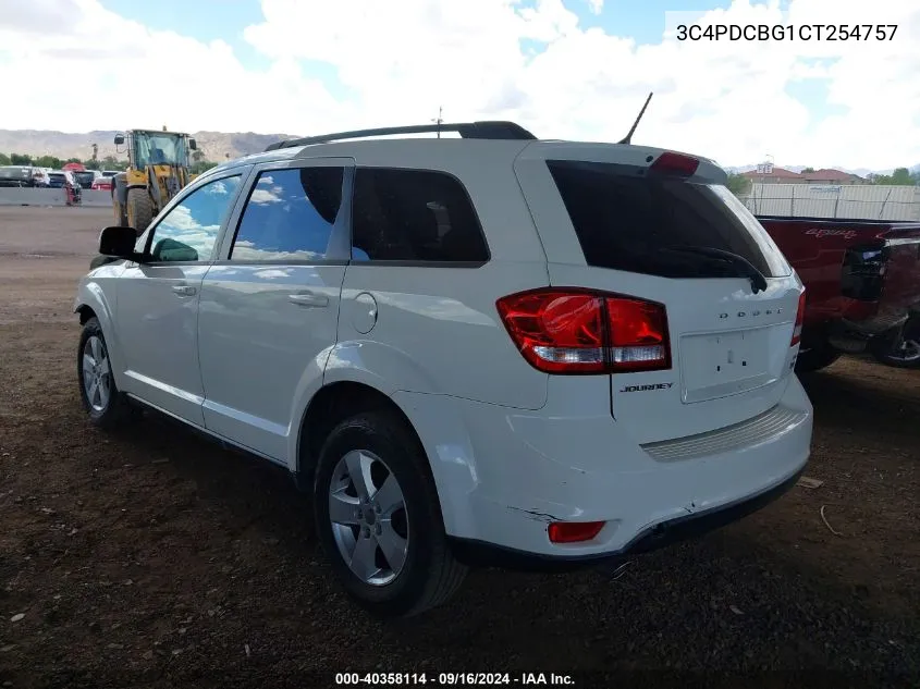 2012 Dodge Journey Sxt VIN: 3C4PDCBG1CT254757 Lot: 40358114