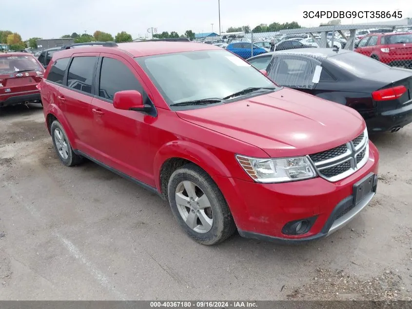 2012 Dodge Journey Sxt VIN: 3C4PDDBG9CT358645 Lot: 40367180