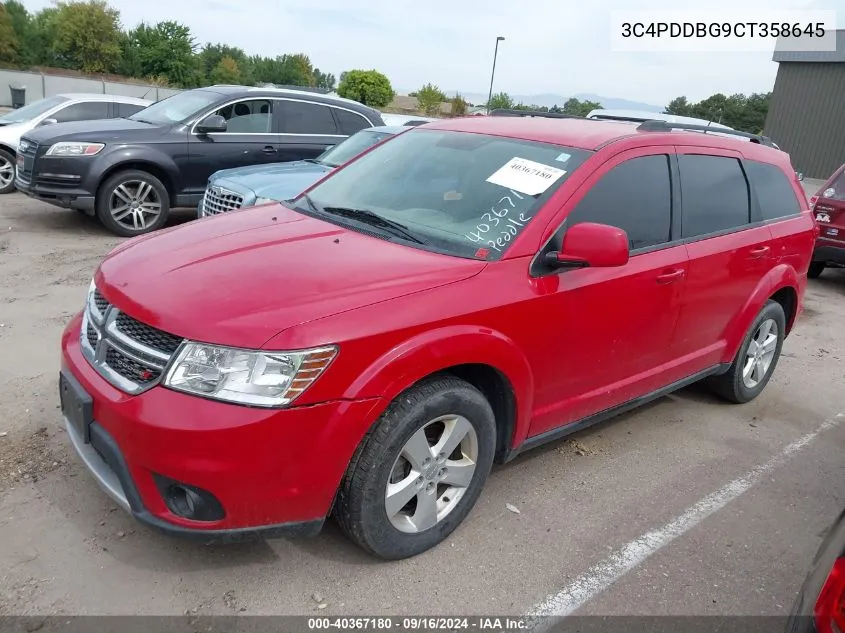 2012 Dodge Journey Sxt VIN: 3C4PDDBG9CT358645 Lot: 40367180