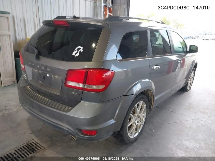 2012 Dodge Journey Crew VIN: 3C4PDCDG8CT147010 Lot: 40376905