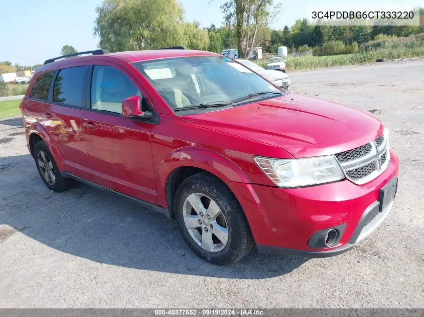 2012 Dodge Journey Sxt VIN: 3C4PDDBG6CT333220 Lot: 40377552