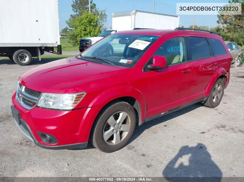 2012 Dodge Journey Sxt VIN: 3C4PDDBG6CT333220 Lot: 40377552