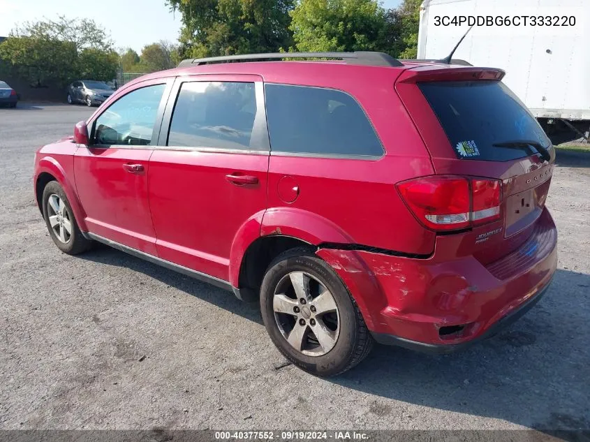 2012 Dodge Journey Sxt VIN: 3C4PDDBG6CT333220 Lot: 40377552