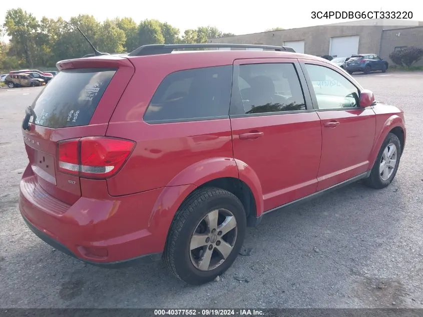 2012 Dodge Journey Sxt VIN: 3C4PDDBG6CT333220 Lot: 40377552