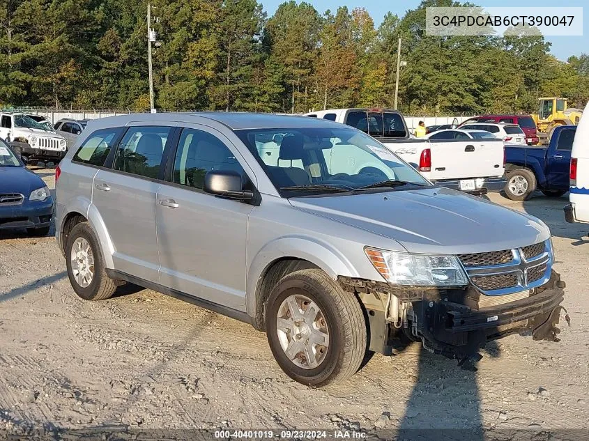 2012 Dodge Journey Se/Avp VIN: 3C4PDCAB6CT390047 Lot: 40401019