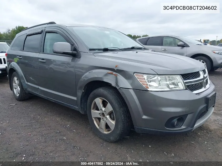 2012 Dodge Journey Sxt VIN: 3C4PDCBG8CT204602 Lot: 40417582