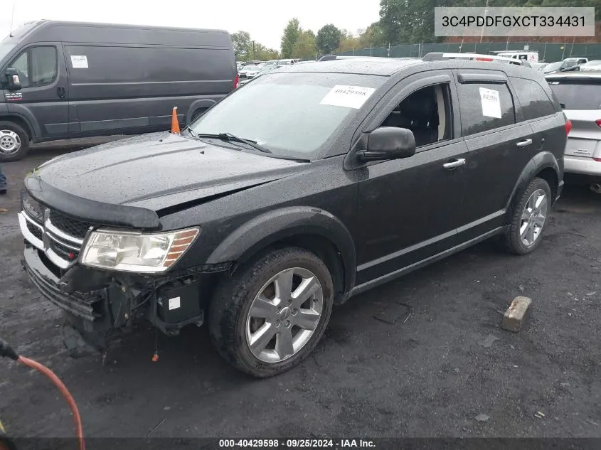 2012 Dodge Journey R/T VIN: 3C4PDDFGXCT334431 Lot: 40429598