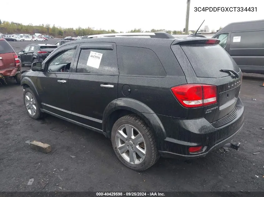 2012 Dodge Journey R/T VIN: 3C4PDDFGXCT334431 Lot: 40429598