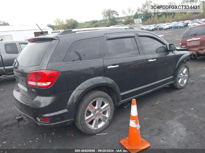 2012 Dodge Journey R/T VIN: 3C4PDDFGXCT334431 Lot: 40429598