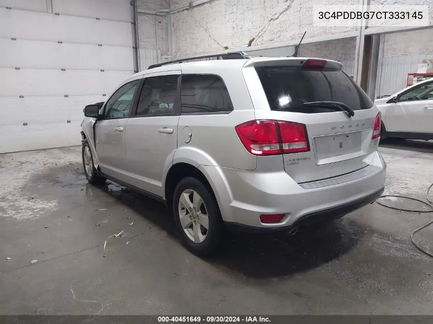 2012 Dodge Journey Sxt VIN: 3C4PDDBG7CT333145 Lot: 40451649