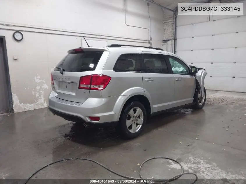 2012 Dodge Journey Sxt VIN: 3C4PDDBG7CT333145 Lot: 40451649