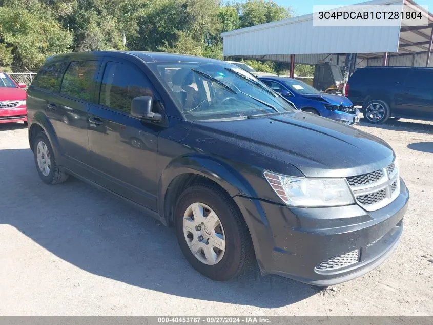 2012 Dodge Journey Se VIN: 3C4PDCAB1CT281804 Lot: 40453767