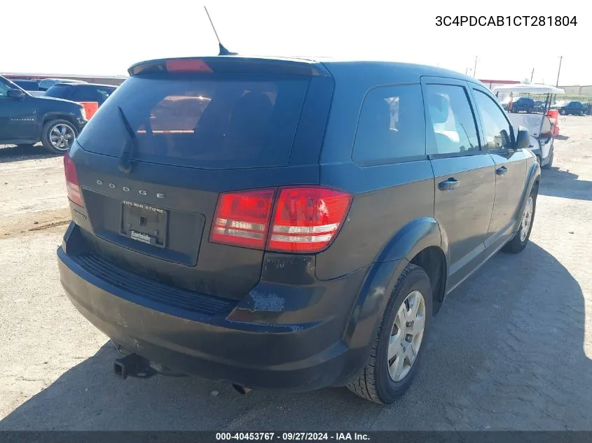 2012 Dodge Journey Se VIN: 3C4PDCAB1CT281804 Lot: 40453767