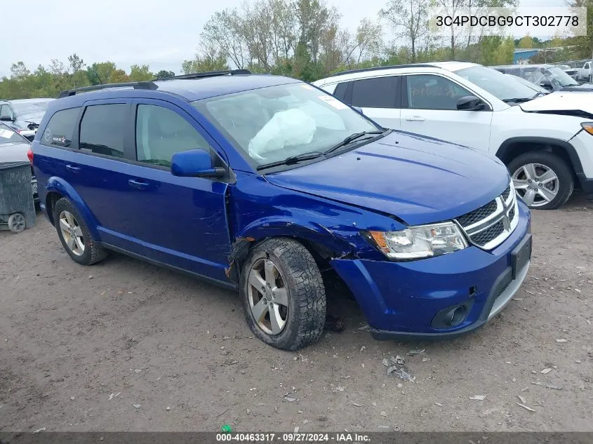 2012 Dodge Journey Sxt VIN: 3C4PDCBG9CT302778 Lot: 40463317