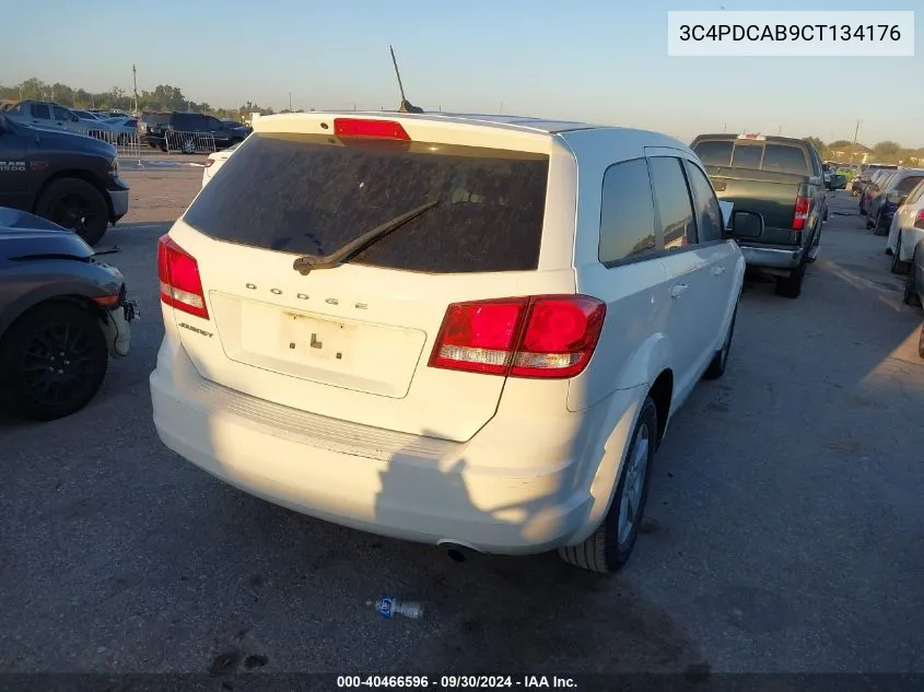 2012 Dodge Journey Se VIN: 3C4PDCAB9CT134176 Lot: 40466596