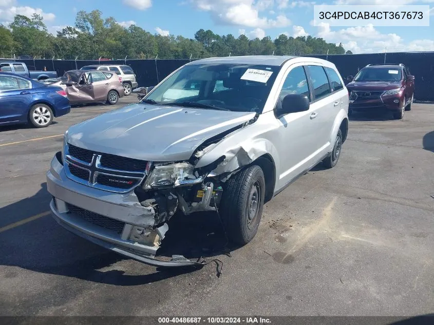 2012 Dodge Journey Se/Avp VIN: 3C4PDCAB4CT367673 Lot: 40486687