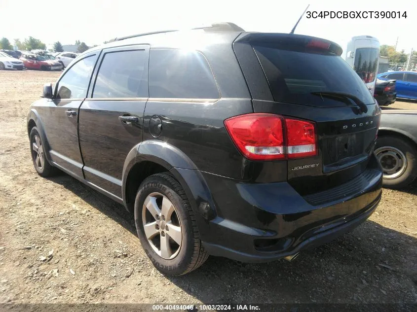 2012 Dodge Journey Sxt VIN: 3C4PDCBGXCT390014 Lot: 40494046