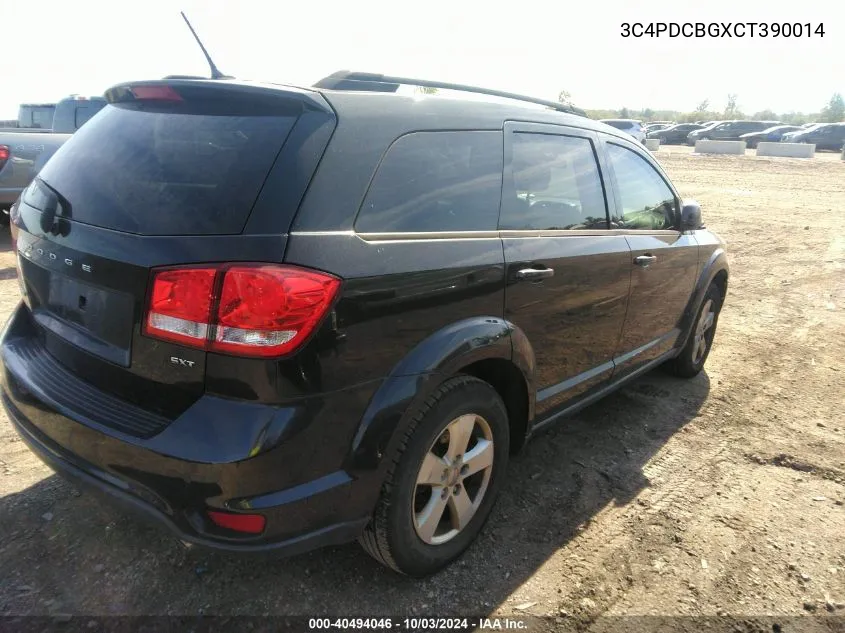 2012 Dodge Journey Sxt VIN: 3C4PDCBGXCT390014 Lot: 40494046