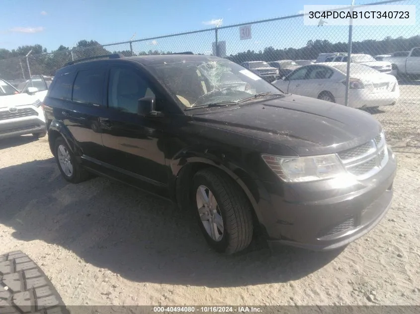 2012 Dodge Journey Se/Avp VIN: 3C4PDCAB1CT340723 Lot: 40494080