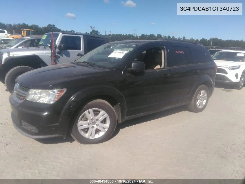 2012 Dodge Journey Se/Avp VIN: 3C4PDCAB1CT340723 Lot: 40494080