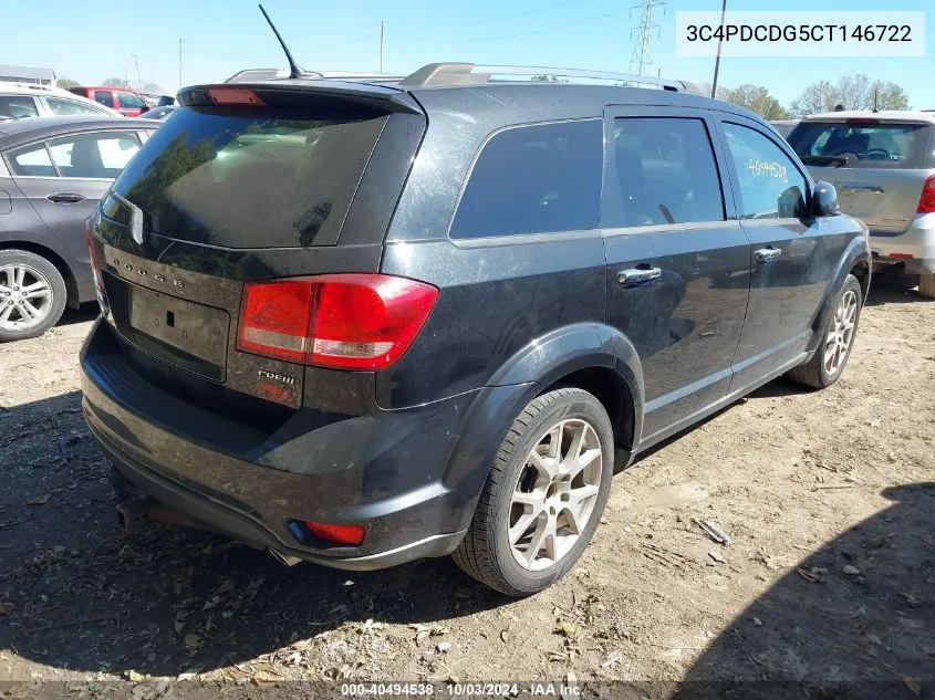 2012 Dodge Journey Crew VIN: 3C4PDCDG5CT146722 Lot: 40494538