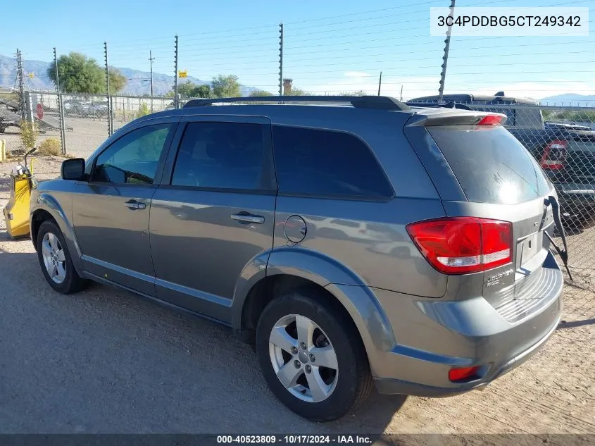 2012 Dodge Journey Sxt VIN: 3C4PDDBG5CT249342 Lot: 40523809