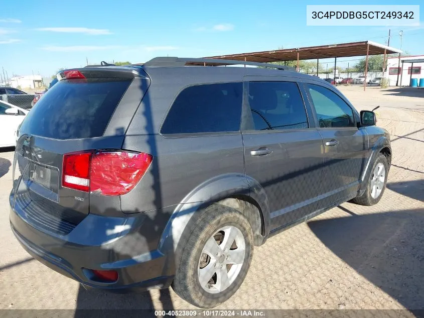 2012 Dodge Journey Sxt VIN: 3C4PDDBG5CT249342 Lot: 40523809