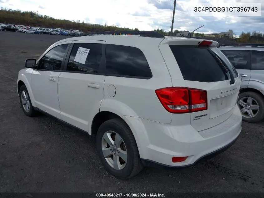 2012 Dodge Journey Sxt VIN: 3C4PDDBG1CT396743 Lot: 40543217