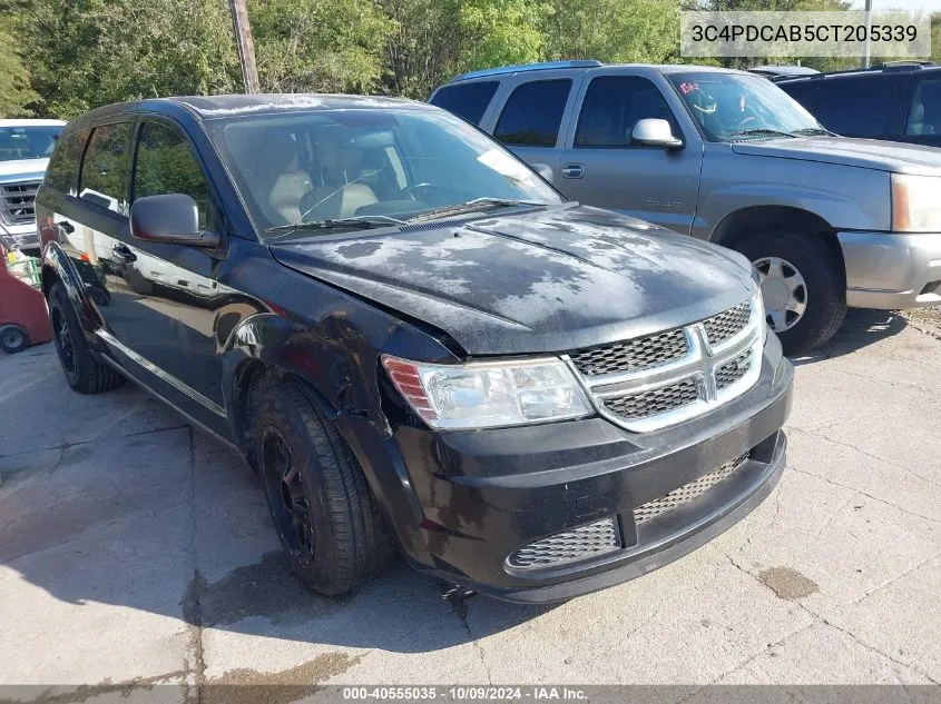 2012 Dodge Journey Se VIN: 3C4PDCAB5CT205339 Lot: 40555035