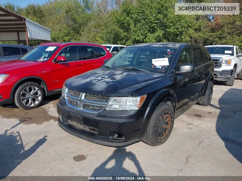 2012 Dodge Journey Se VIN: 3C4PDCAB5CT205339 Lot: 40555035