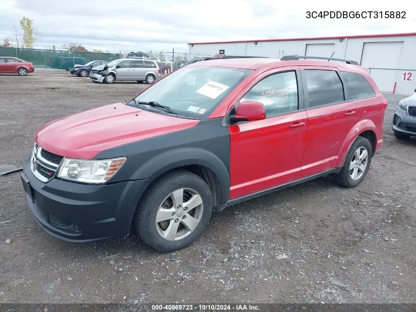 2012 Dodge Journey Sxt VIN: 3C4PDDBG6CT315882 Lot: 40569723