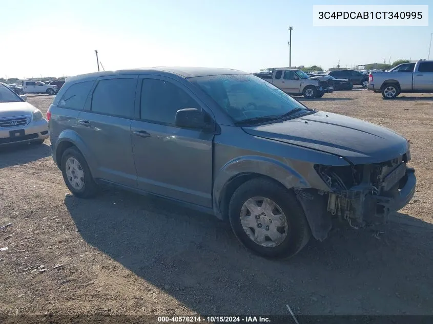 2012 Dodge Journey Se/Avp VIN: 3C4PDCAB1CT340995 Lot: 40576214