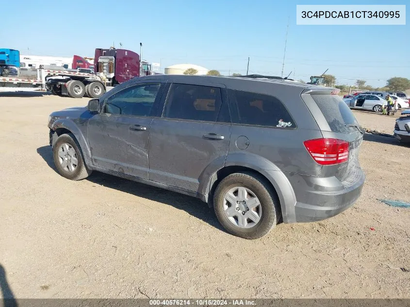 2012 Dodge Journey Se/Avp VIN: 3C4PDCAB1CT340995 Lot: 40576214