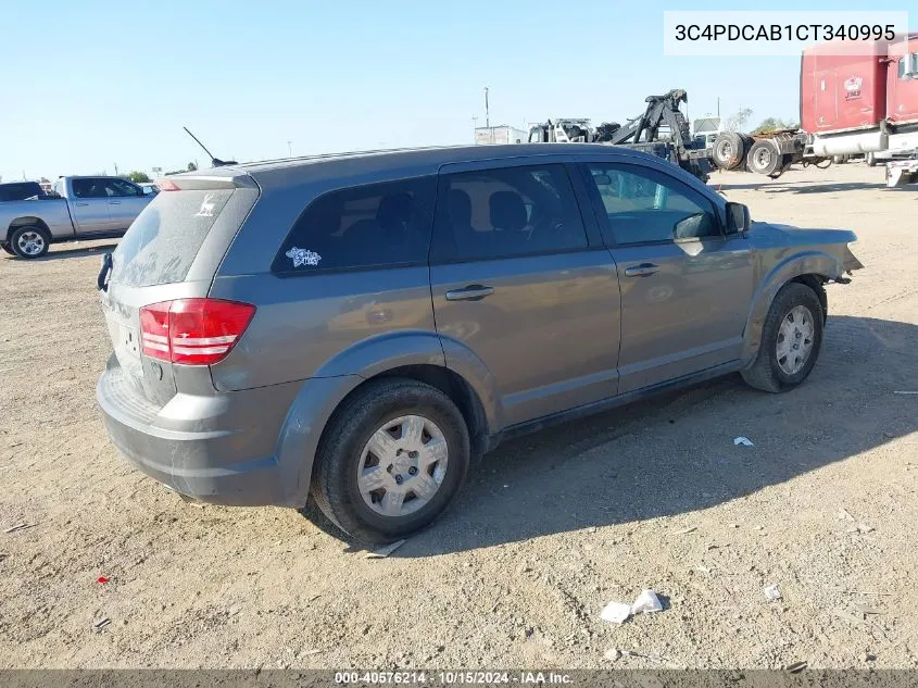 2012 Dodge Journey Se/Avp VIN: 3C4PDCAB1CT340995 Lot: 40576214