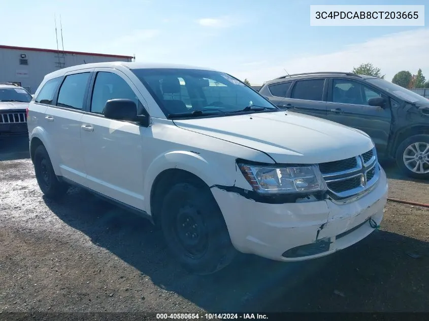 2012 Dodge Journey Se/Avp VIN: 3C4PDCAB8CT203665 Lot: 40580654