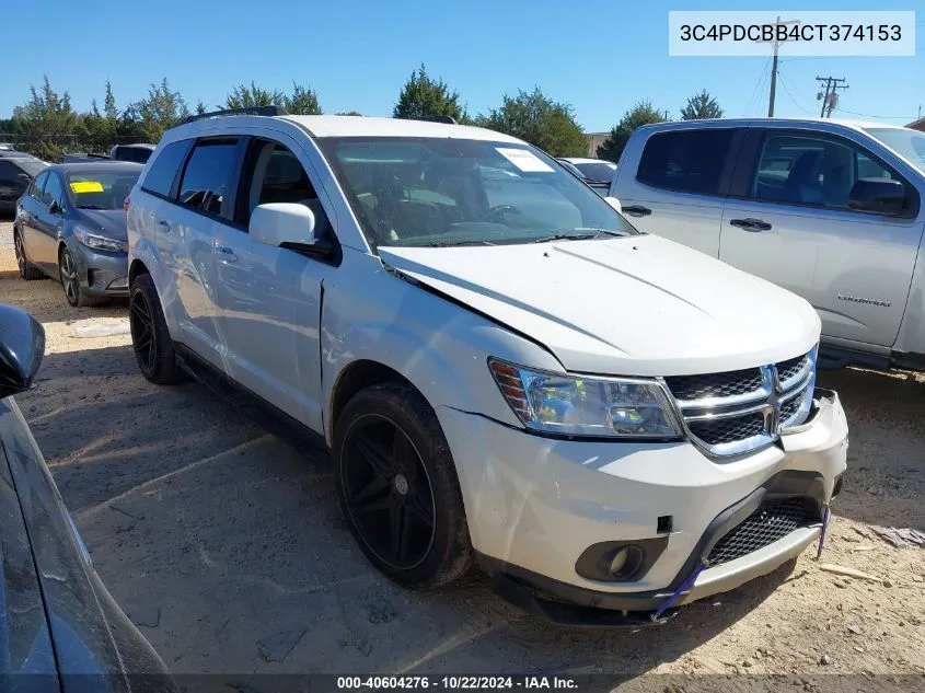 2012 Dodge Journey Sxt VIN: 3C4PDCBB4CT374153 Lot: 40604276