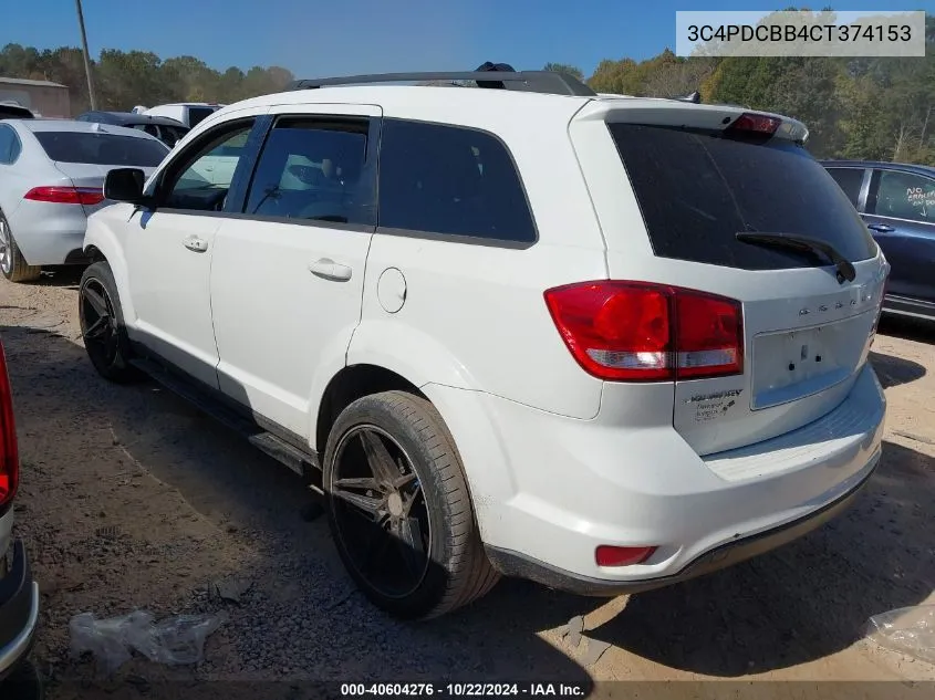 2012 Dodge Journey Sxt VIN: 3C4PDCBB4CT374153 Lot: 40604276