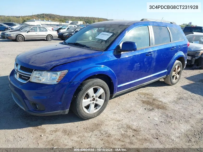 2012 Dodge Journey Sxt VIN: 3C4PDCBG8CT231928 Lot: 40604585