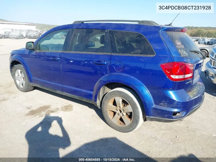 2012 Dodge Journey Sxt VIN: 3C4PDCBG8CT231928 Lot: 40604585