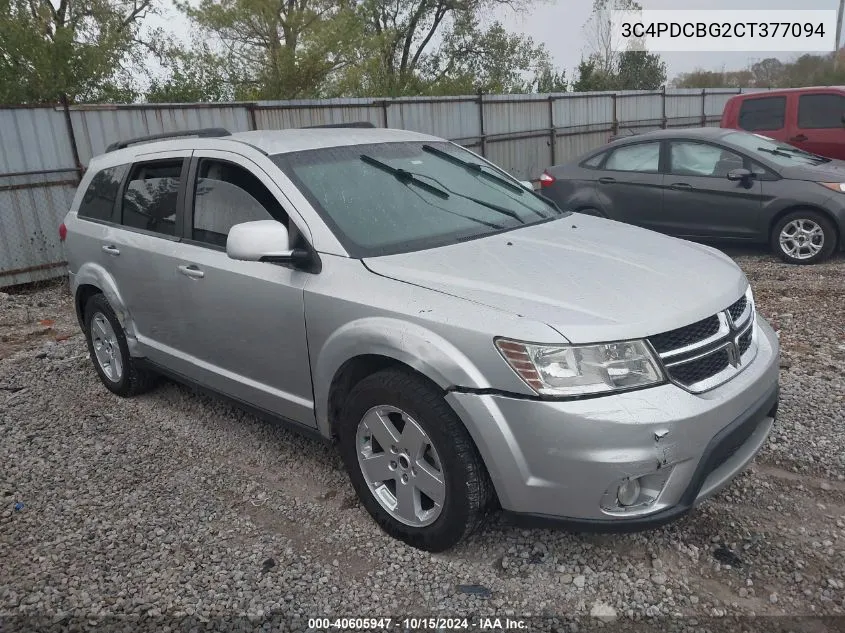 2012 Dodge Journey Sxt VIN: 3C4PDCBG2CT377094 Lot: 40605947