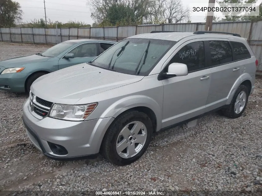 2012 Dodge Journey Sxt VIN: 3C4PDCBG2CT377094 Lot: 40605947