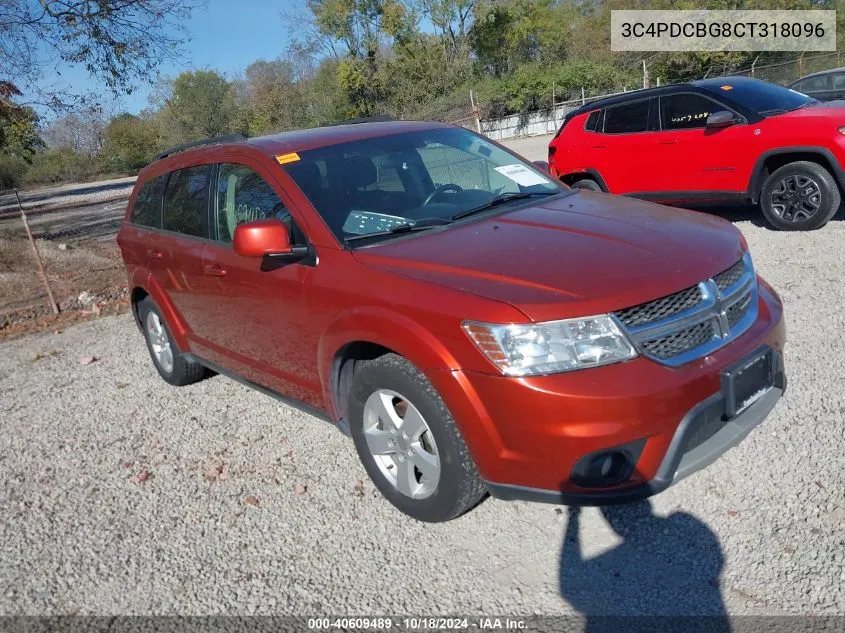 2012 Dodge Journey Sxt VIN: 3C4PDCBG8CT318096 Lot: 40609489