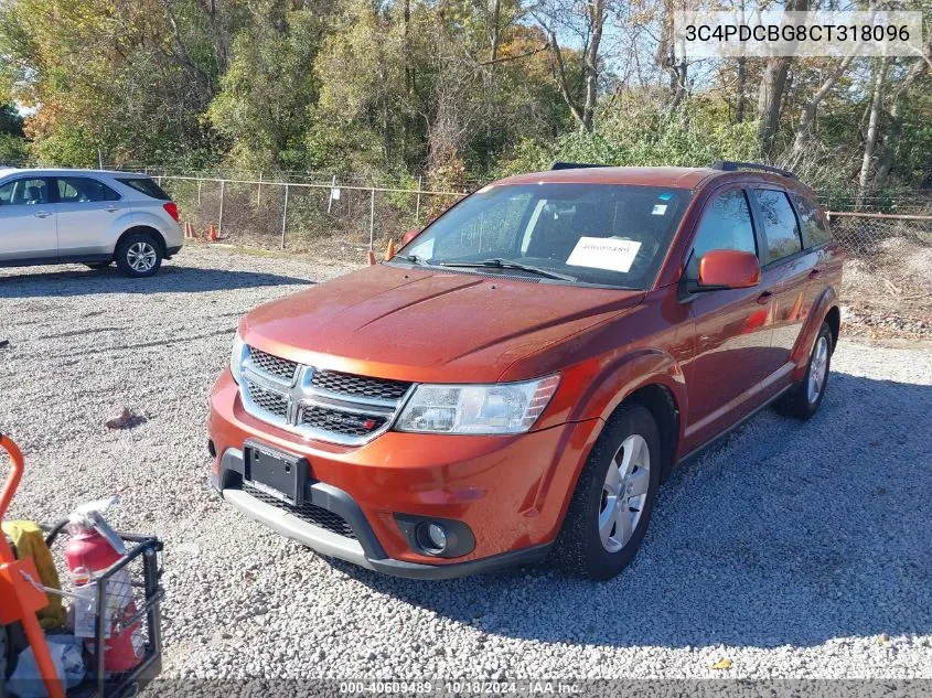 2012 Dodge Journey Sxt VIN: 3C4PDCBG8CT318096 Lot: 40609489