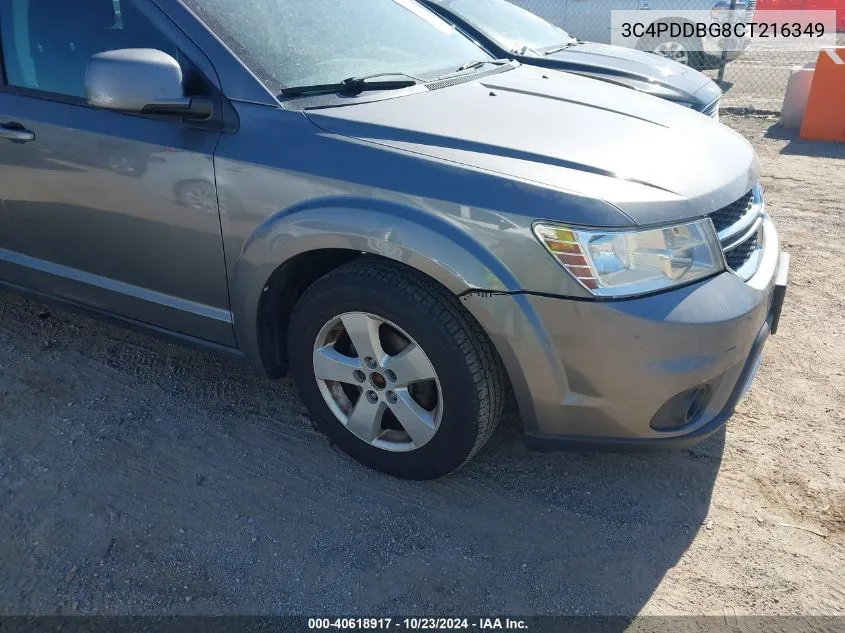 2012 Dodge Journey Sxt VIN: 3C4PDDBG8CT216349 Lot: 40618917