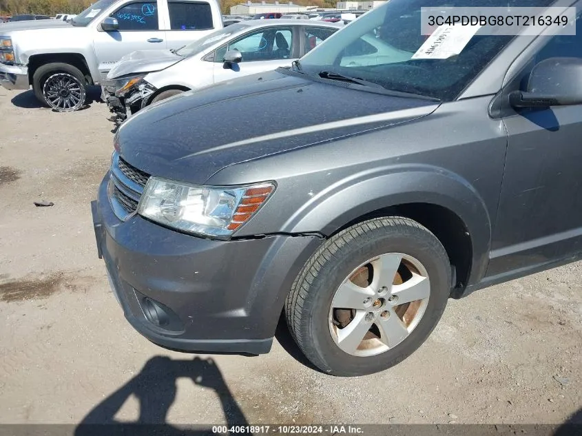 2012 Dodge Journey Sxt VIN: 3C4PDDBG8CT216349 Lot: 40618917