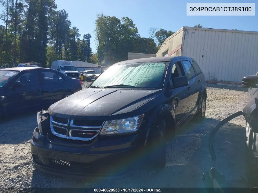 2012 Dodge Journey Se/Avp VIN: 3C4PDCAB1CT389100 Lot: 40620533