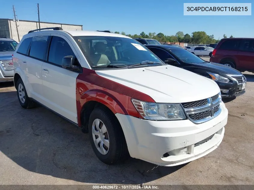 2012 Dodge Journey Se/Avp VIN: 3C4PDCAB9CT168215 Lot: 40629672