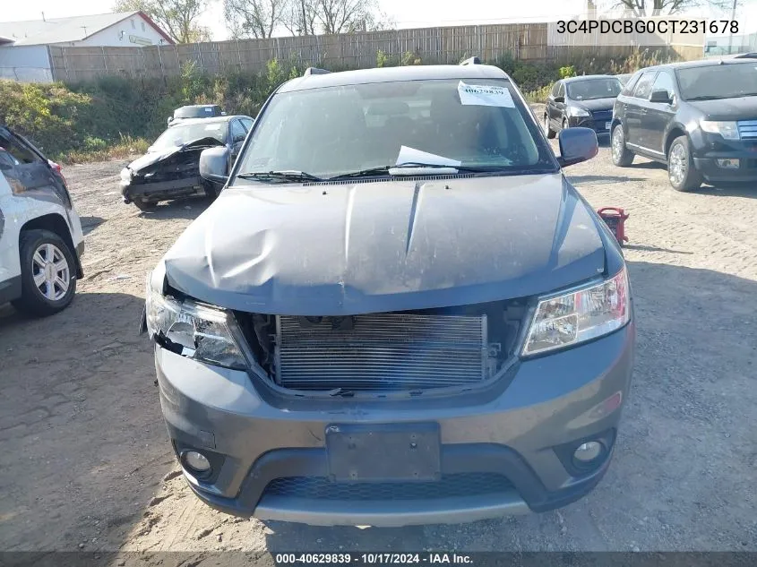 2012 Dodge Journey Sxt VIN: 3C4PDCBG0CT231678 Lot: 40629839