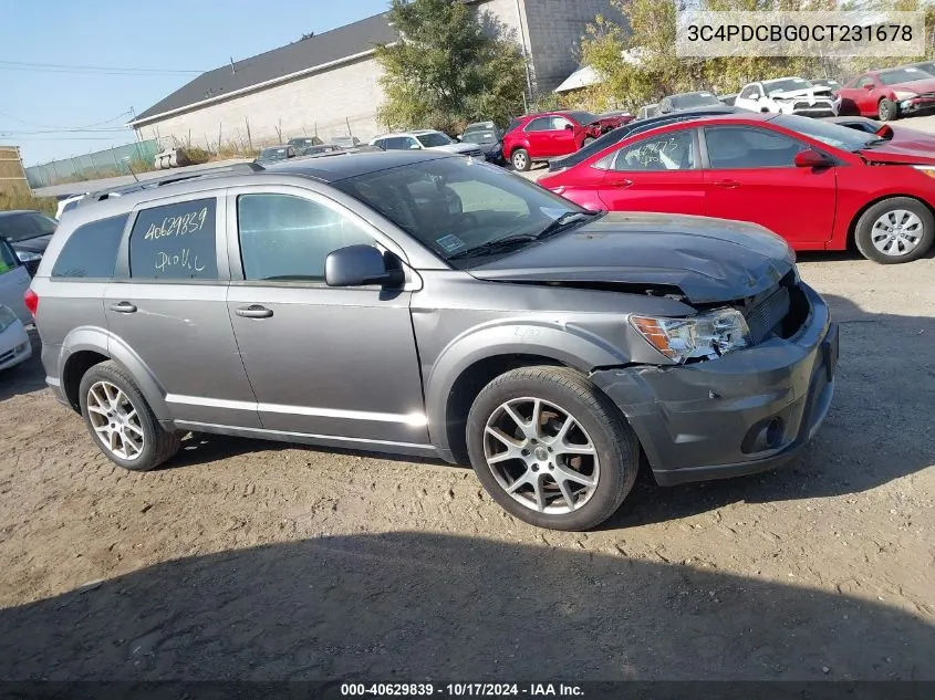 2012 Dodge Journey Sxt VIN: 3C4PDCBG0CT231678 Lot: 40629839